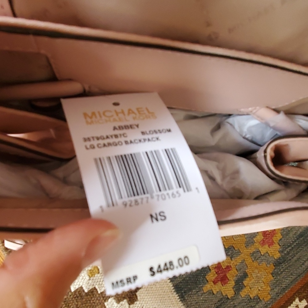 Michael Kors Abbey Cargo Nylon Leather Backpack - Picture 4 of 7